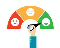 Image of sad, neutral, happy customer meter